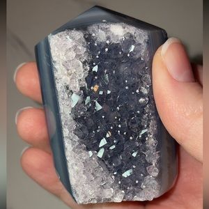 Blue Amethyst Cluster / Agate Tower Crystal